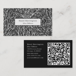 Abstrato Cartões de visitas de código QR preto e b