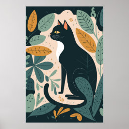 Abstrato Cat Poster para Home Decor