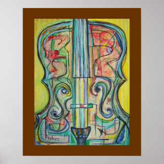Abstrato Cello Poster por ValAries