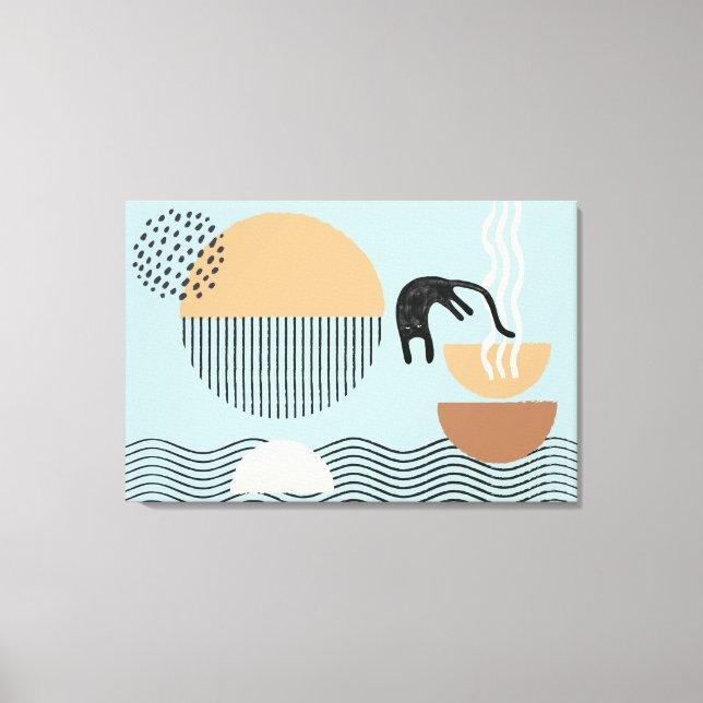 Abstrato círculos Impressão de tela Cat 9 (Frente)