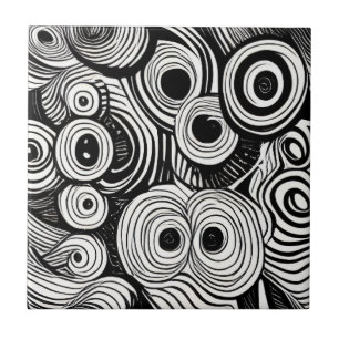 Abstrato círculos olhos arte branco preto