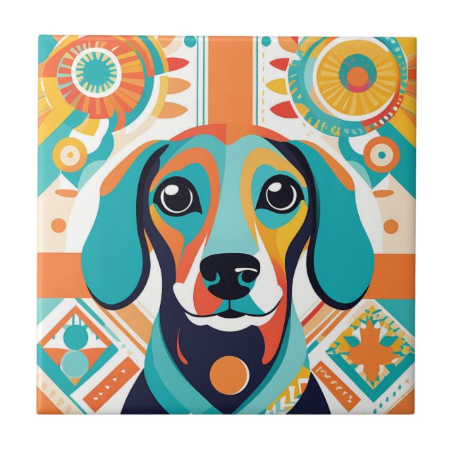 Abstrato coloidal dachshund art (Frente)