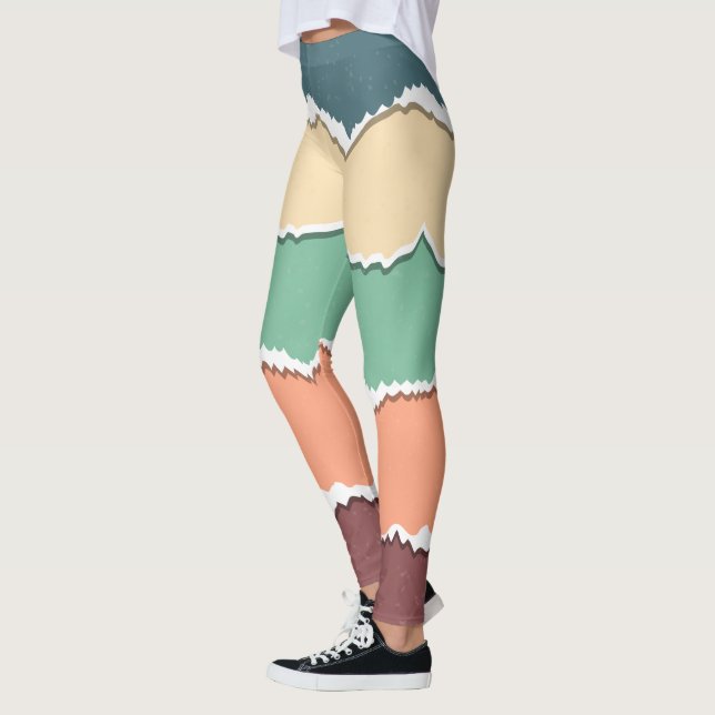 Abstrato Color Blocks Leggings (Esquerda)