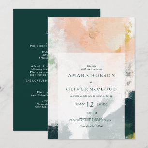 Abstrato Colorido Em Um Convite De Casamento