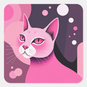 Abstrato com adesivos de gato coloridos