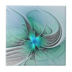 Abstrato Com Arte Fractal Azul E Moderna