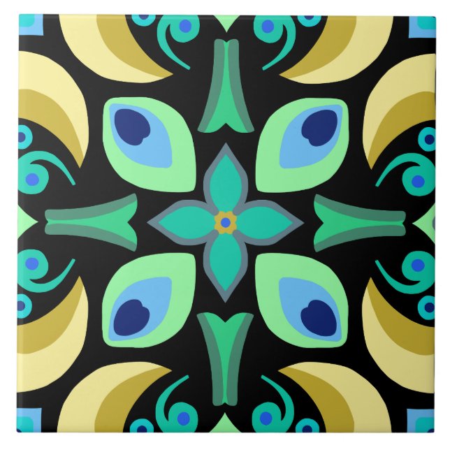 Abstrato com azulejo de fundo preto (Frente)