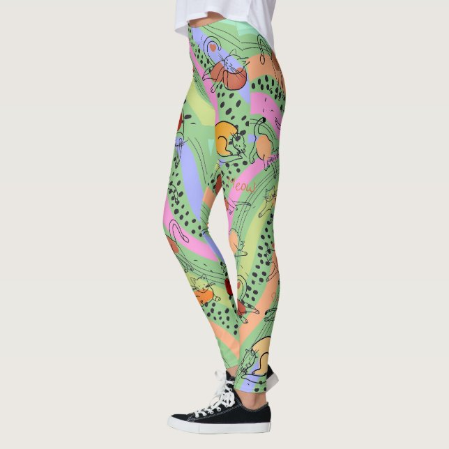Abstrato com Leggings de Gatos (Esquerda)