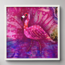Abstrato cor-de-rosa-branca Flamingo Tropical