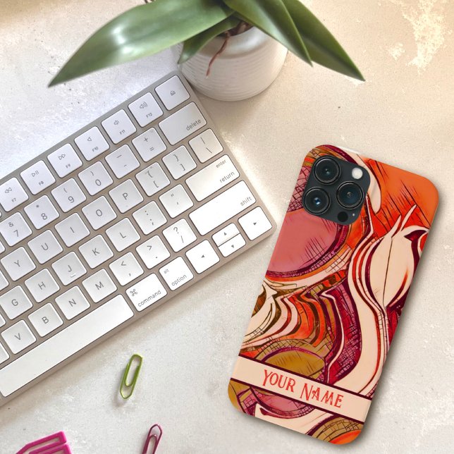 Abstrato cor-de-rosa Vermelho Floral Personalizado (Criador carregado)