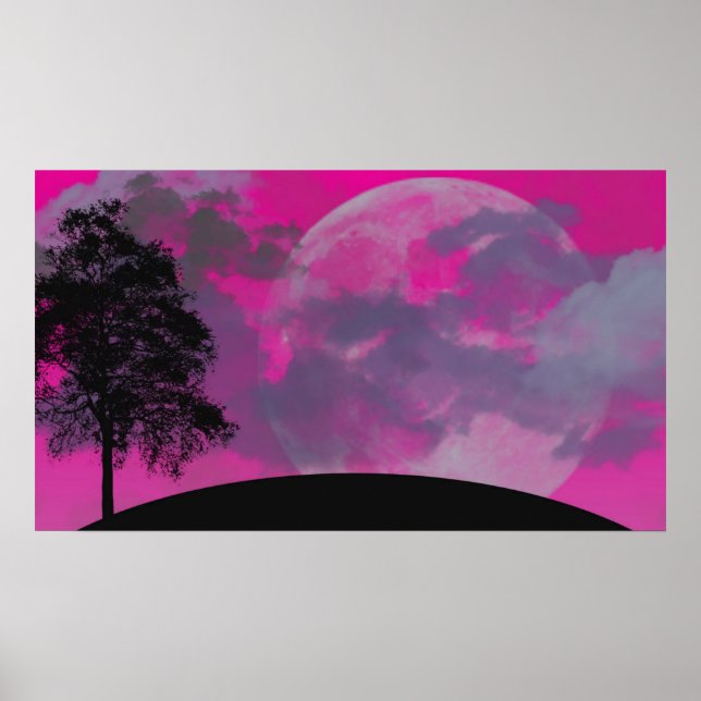 Abstrato Crimson Moon Poster (Frente)