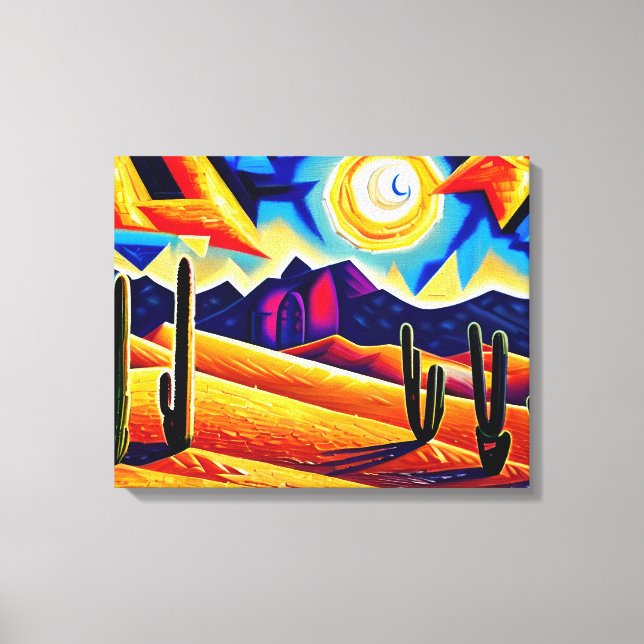 Abstrato Cubist Desert Canvas Print (Frente)