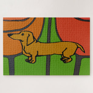 Abstrato Dachshund Jigsee Quebra-cabeça
