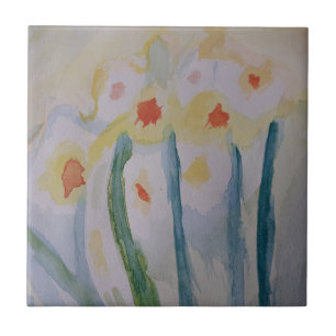 Abstrato Daffodils Azulejo cerâmico