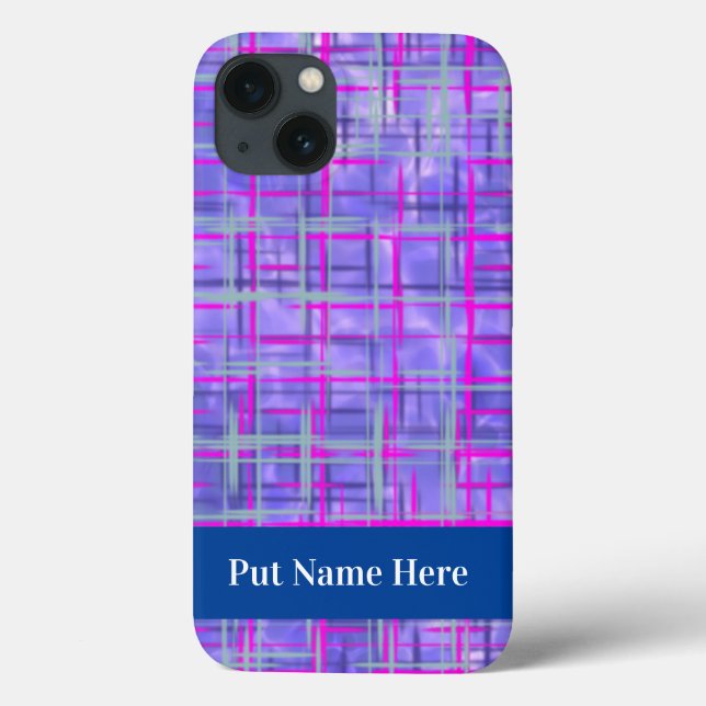 Abstrato das Linhas de Grade Rosa e Roxo Modernas (Verso)