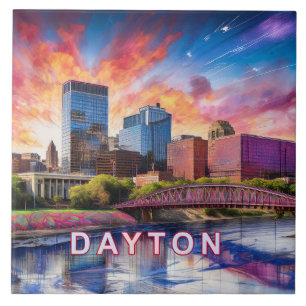 Abstrato Dayton Skyline Art Modern City