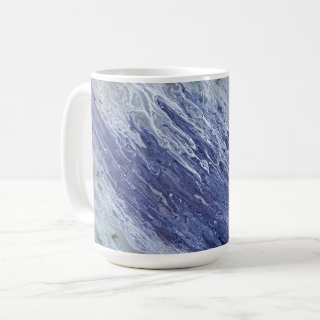 Abstrato de água azul-oceano Xícara de Mug (Frente Esquerda)