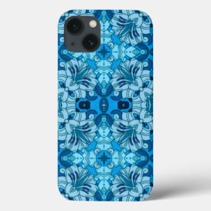 Abstrato de Aquarela Azul Denim Floral