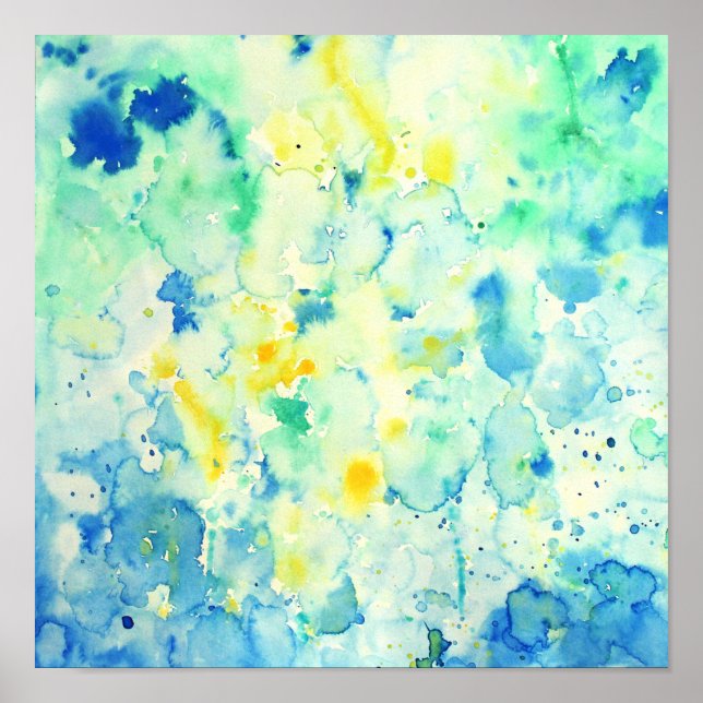 Abstrato de Aquarela Impressão Verde (Frente)