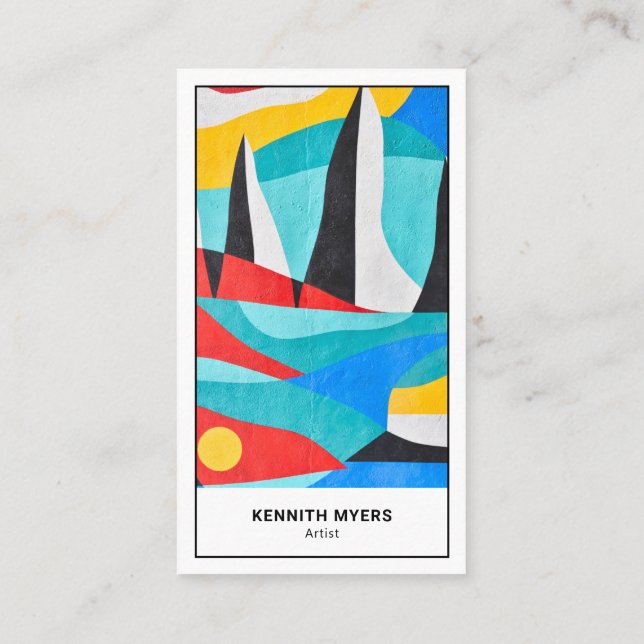 Abstrato de Arte Comercial | Cartão de visita mini (Verso)