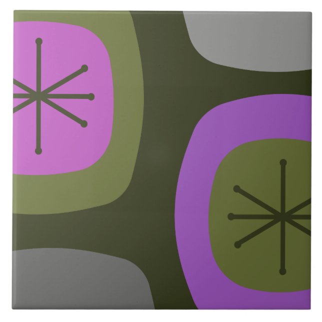 abstrato de arte da década de 1950 Rosa Verde (Frente)