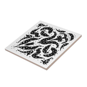 Abstrato de Arte De Peixe Molhado Preto E Branco