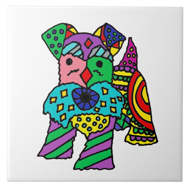 Abstrato de Arte Engraçado Miniatura Schnauzer (Frente)