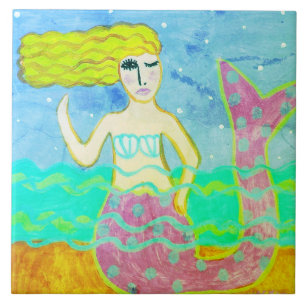 Abstrato de Arte Sereia Rosa Funky