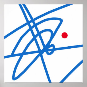 Abstrato de Arte Vermelha com Foco de Vida Poster