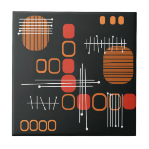 Abstrato de atômica Laranja Preto Queimado