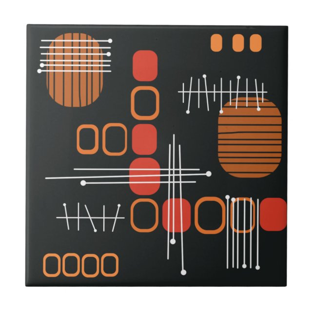 Abstrato de atômica Laranja Preto Queimado (Frente)
