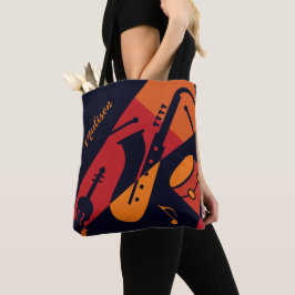 Abstrato de bolsas de música com nome personalizad