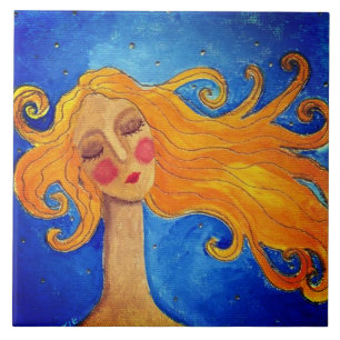 Abstrato de cabelo ouro Retrato de uma Mulher