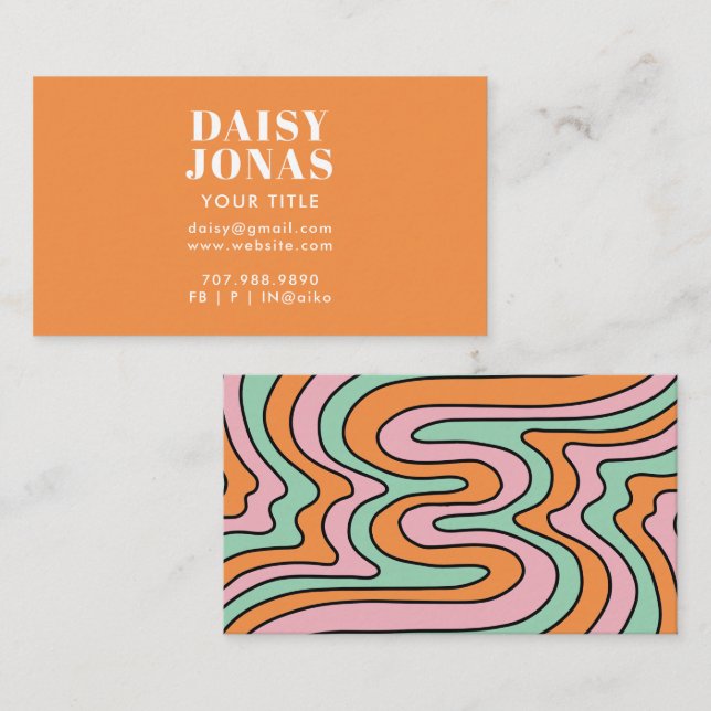 Abstrato de Cartão de visita retrocesso de 70 (Frente/Verso)