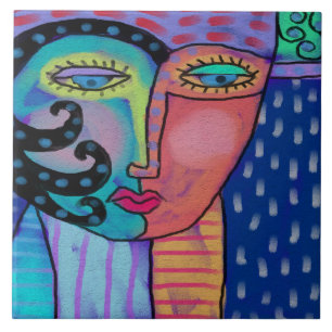 Abstrato de chuva: pintura digital de uma mulher