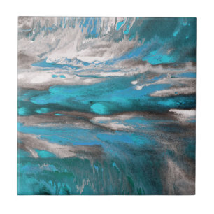 Abstrato de Cinza Azul Teal