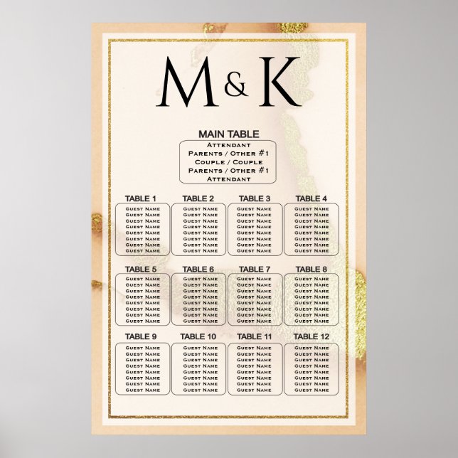 Abstrato de Coral Moderno Poster de Casamento Incr (Frente)