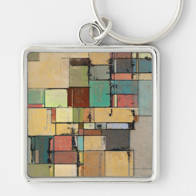 Abstrato de de metal colorido Chaveiro (Frente)