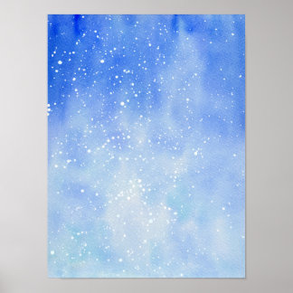 Abstrato de de neve poster azul