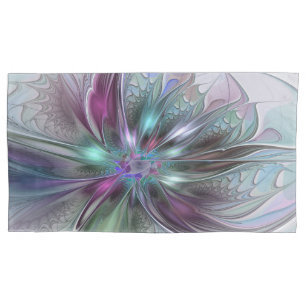Abstrato de Fantasia Colorida Flor Fractal Moderno