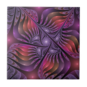 Abstrato de Fantasia Colorida Fractal Roxo