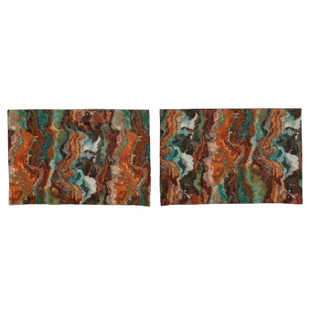 Abstrato de ferrugem e turquesa (Frente - conjunto)