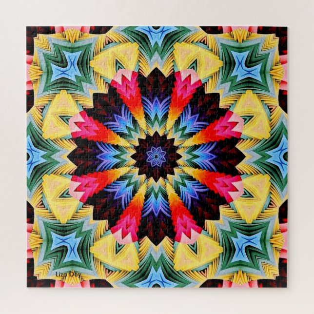 Abstrato de Flor Amarelo Quebra-cabeça de Vidro (Vertical)