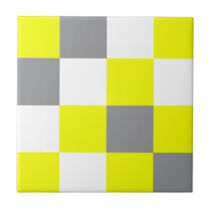Abstrato de Geometria Funky Arte Amarela Cinza Bra
