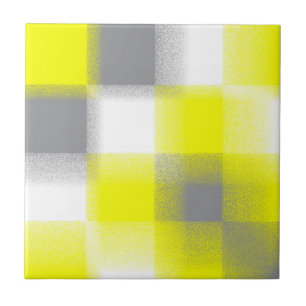 Abstrato de Geometria Funky Arte Amarela Cinza Bra