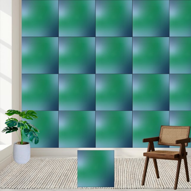 Abstrato de gradiente verde e azul Elegante (Elegant Green and Blue Gradient Abstract Ceramic Tile)