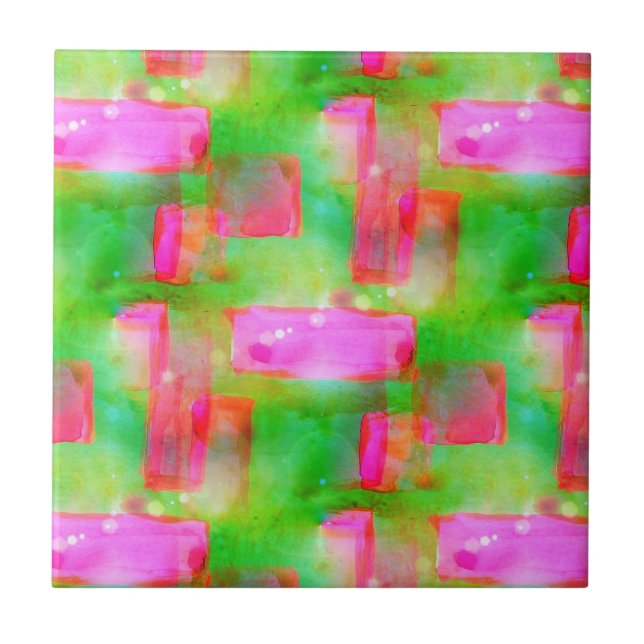 abstrato de luz solar pintado de amarelo, rosa (Frente)