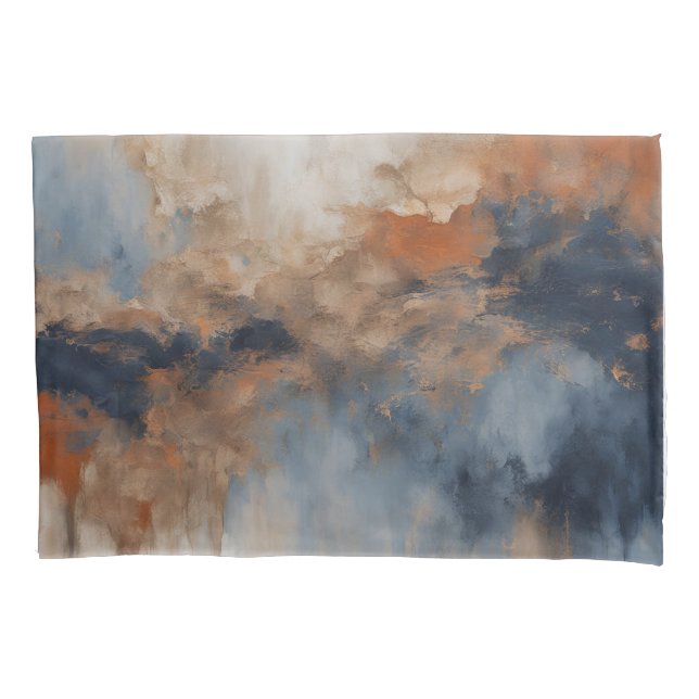 Abstrato de Marinho de laranja queimado azul-poeir (Frente-Esquerda)
