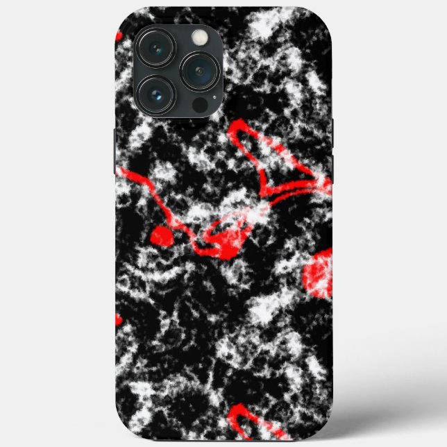 Abstrato de Mármore Vermelho, Branco e Preto (Verso)