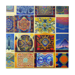 Abstrato de mosaico marroquino multicolor